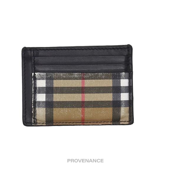 🔴 Burberry Money Clip Card Wallet - Nova Check Black - Picture 1 of 8